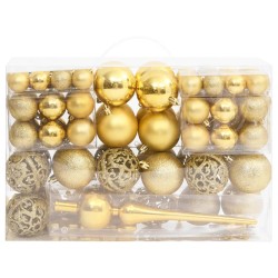 vidaXL Set Palline di Natale 111 pz Oro in Polistirene