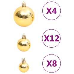 vidaXL Set Palline di Natale 111 pz Oro in Polistirene