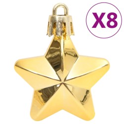 vidaXL Set Palline di Natale 111 pz Oro in Polistirene