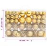 vidaXL Set Palline di Natale 111 pz Oro in Polistirene