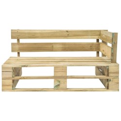 Divano Angolare da Giardino Verde su Pallet in Legno di Pino