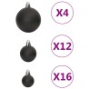 vidaXL Set Palline di Natale 111 pz Nero in Polistirene