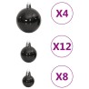 vidaXL Set Palline di Natale 111 pz Nero in Polistirene