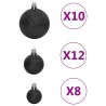 vidaXL Set Palline di Natale 111 pz Nero in Polistirene