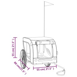 vidaXL Rimorchio da Bici per Cani Rosso e Nero Tessuto Oxford e Ferro
