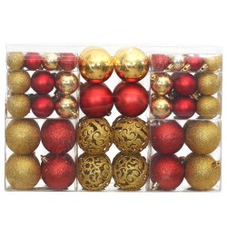 vidaXL Palline di Natale 100 pz Oro e Rosso Vino 3 / 4 / 6 cm