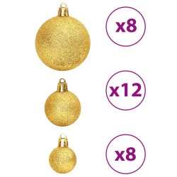 vidaXL Palline di Natale 100 pz Oro e Rosso Vino 3 / 4 / 6 cm