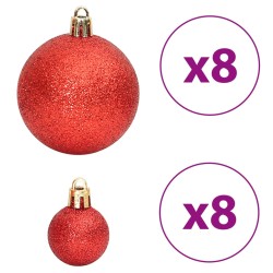 vidaXL Palline di Natale 100 pz Oro e Rosso Vino 3 / 4 / 6 cm