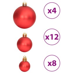 vidaXL Palline di Natale 100 pz Oro e Rosso Vino 3 / 4 / 6 cm