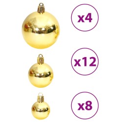 vidaXL Palline di Natale 100 pz Oro e Rosso Vino 3 / 4 / 6 cm