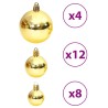 vidaXL Palline di Natale 100 pz Oro e Rosso Vino 3 / 4 / 6 cm