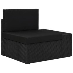 vidaXL Set Divani da Giardino 3 pz in Polyrattan Nero