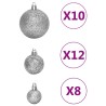 vidaXL Set Palline di Natale 111 pz Argento in Polistirene