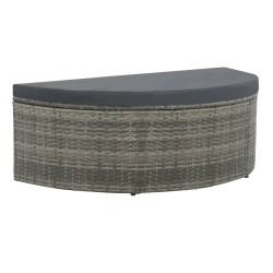 vidaXL Divano da Giardino 2 Posti Cuscini Ombrellone Grigio Rattan PE