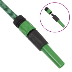 vidaXL Set Tubo da Giardino con Raccordi Verde 0,9" 50 m in PVC