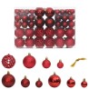 vidaXL Palline di Natale 100 pz Rosso Vino 3 / 4 / 6 cm