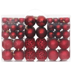 vidaXL Palline di Natale 100 pz Rosso Vino 3 / 4 / 6 cm