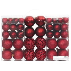 vidaXL Palline di Natale 100 pz Rosso Vino 3 / 4 / 6 cm