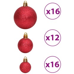 vidaXL Palline di Natale 100 pz Rosso Vino 3 / 4 / 6 cm