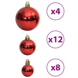 vidaXL Palline di Natale 100 pz Rosso Vino 3 / 4 / 6 cm