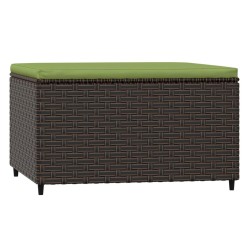 vidaXL Poggiapiedi da Giardino con Cuscini 2 pz in Polyrattan Marrone