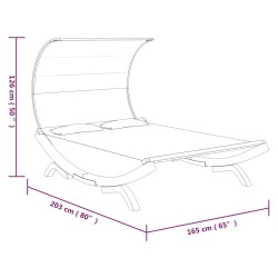 vidaXL Lettino con Tettuccio 165x203x126 cm in Legno Curvato Crema