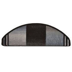   Tappetini Autoadesivi per Scale 15 pz Nero e Grigio 65x21x4 cm