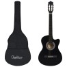   Set Chitarra Classica Western 12 pz con 6 Corde Nera 38"