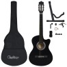   Set Chitarra Classica Western 12 pz con 6 Corde Nera 38"