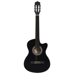   Set Chitarra Classica Western 12 pz con 6 Corde Nera 38"