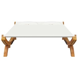 vidaXL Lettino Prendisole 100x188,5x44cm in Legno Curvato Crema