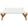 vidaXL Lettino Prendisole 100x188,5x44cm in Legno Curvato Crema