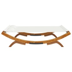 vidaXL Lettino Prendisole 100x188,5x44cm in Legno Curvato Crema