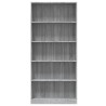   Libreria 5 Ripiani Grigio Sonoma 80x24x175 cm Legno ingegnerizzato