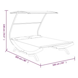 vidaXL Lettino con Tettuccio 165x203x138 cm in Legno Curvato Crema