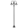   Lampione da Giardino E27 220 cm Alluminio 3 Lampade Bronzo