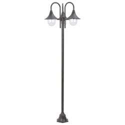   Lampione da Giardino E27 220 cm Alluminio 3 Lampade Bronzo