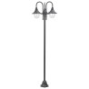   Lampione da Giardino E27 220 cm Alluminio 3 Lampade Bronzo