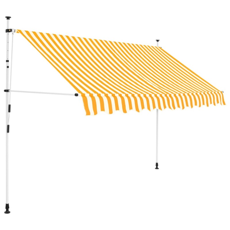   Tenda da Sole Retrattile Manuale 300cm Strisce Arancione Bianco