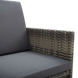 vidaXL Sedie da Giardino 2 pz con Cuscini in Polyrattan Grigio