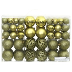 vidaXL Palline di Natale 100 pz Verde Chiaro 3 / 4 / 6 cm