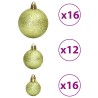 vidaXL Palline di Natale 100 pz Verde Chiaro 3 / 4 / 6 cm