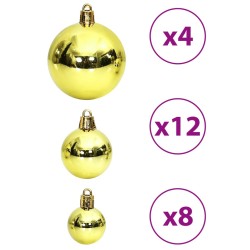 vidaXL Palline di Natale 100 pz Verde Chiaro 3 / 4 / 6 cm