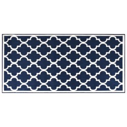 vidaXL Tappeto da Esterno Navy e Bianco 80x150 cm Design Reversibile