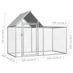   Pollaio 2x1x1,5 m in Acciaio Zincato