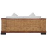 Set di Divani 2 pz con Cuscini in Rattan Naturale Marrone