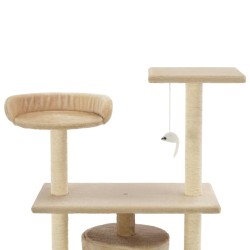   Albero per Gatti con Tiragraffi in Sisal 95 cm Beige