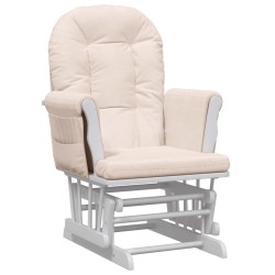 vidaXL Poltrona Glider con Sgabello Rosa Chiaro in Tessuto