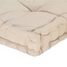 vidaXL Cuscino per Pallet e Pavimento in Cotone 120x80x10 cm Beige