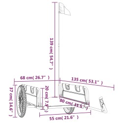 vidaXL Rimorchio per Bici da Carico Blu in Tessuto Oxford e Ferro